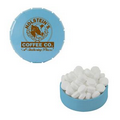 Small Light Blue Snap-Top Mint Tin Filled w/ Sugar Free Mints